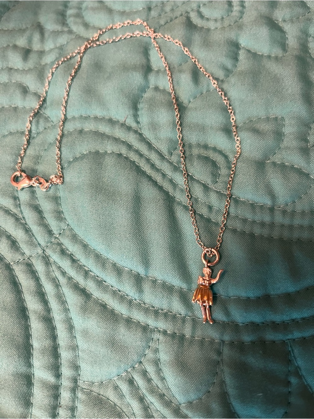 Sterling 925 hula girl necklace. 16”. New without tags